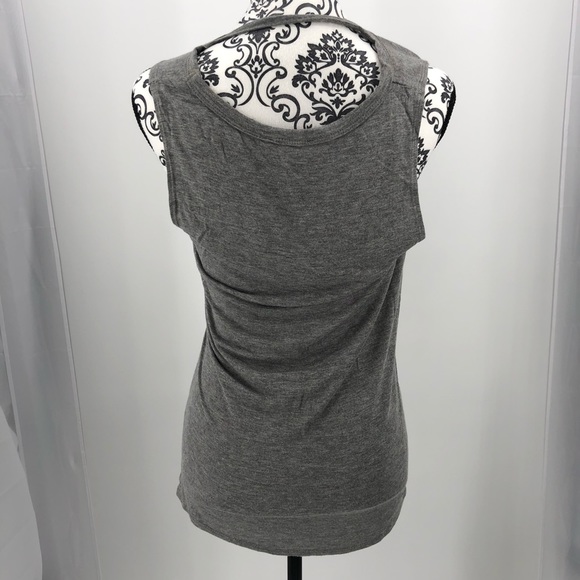 Corset Top Gray Sleeveless Tie Front Top XS - Picture 5 of 7